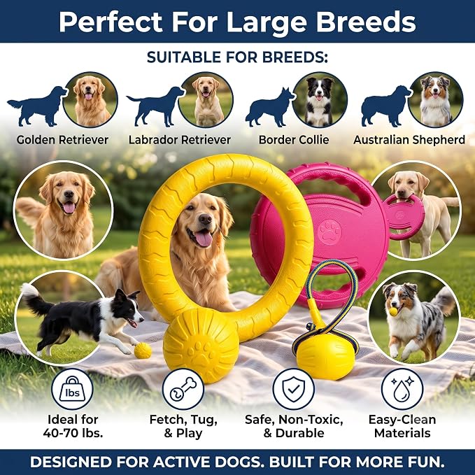 4-Piece Floating Dog Toy Set, Medium & Large Dogs