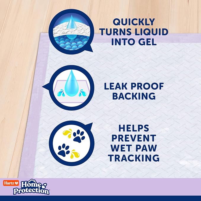 Hartz Home Protection Super Absorbent Odor Eliminating Lavender Scented No Leak Dog Pads, XXL 20 count
