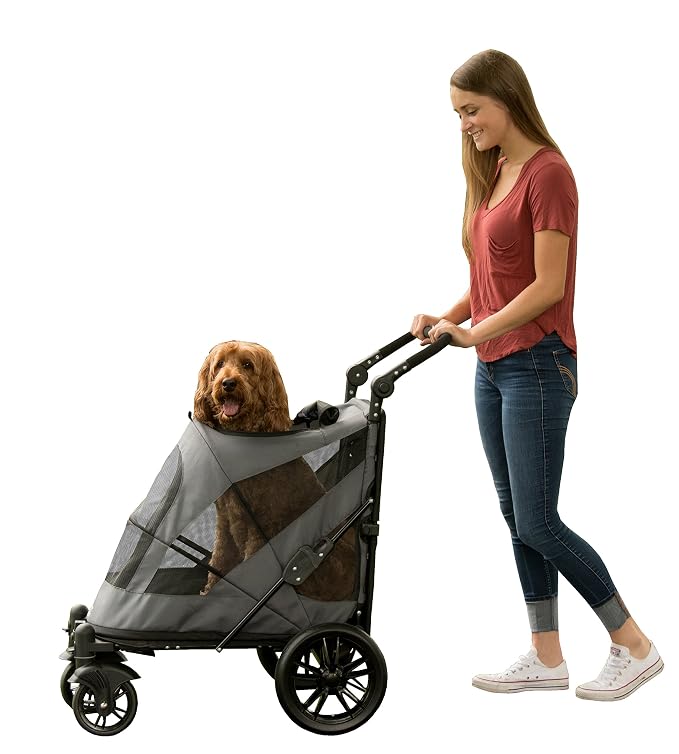 Pet Gear No-Zip Excursion Pet Stroller - Pebble, Dual Entry