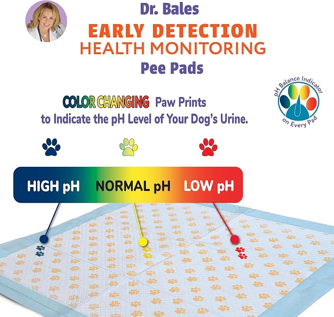 Spot Dr. Bales Early Detection Health Monitoring Pee Pads- Puppy Pee Pads with Color-Changing Paw Prints Indicating Your Dog’S Urine Ph Level, Super Absorbent, Leak Proof, 22in x 22in, 100 Pack