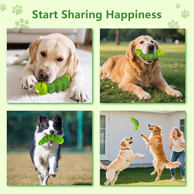 Indestructible Dog Toys for Aggressive Chewers, Tough Toy | Chew Toys for Large and Medium Dogs, Squeaky Rubber & Beef-Flavored Nylon, Dental Care, Boredom & Anxiety Relief