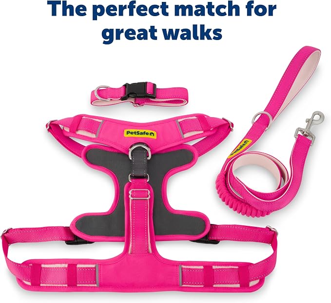 PetSafe Easy Walk Comfort No Pull Dog Harness, Pink, Large | Stops Pulling on First Use with Front Martingale Loop, Full-Body Padding, 5-Point Adjustable Fit