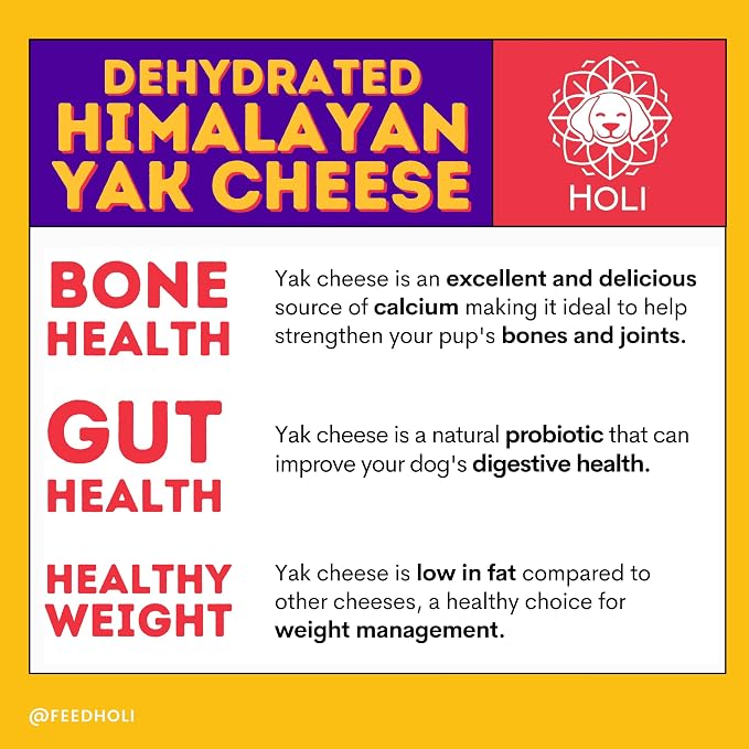 HOLI Dehydrated Himalayan Yak Cheese Dog Food Topper - All Natural Dog Food Flavor Enhancer - 6oz