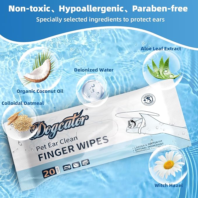 Dogcator Charcoal Puppy Pads with Dog Ear Wipes for Odor Control, 120 Pack Ear Wipes for Dogs, 40 Count Charcoal Pee Pads, Disposable Pet Care Supplies, Effectivly Remove Bad Smells