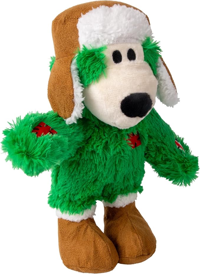KONG Christmas Winter Hat Wild Knots Bear Dog Toy – (2 Pack, Small/Medium)