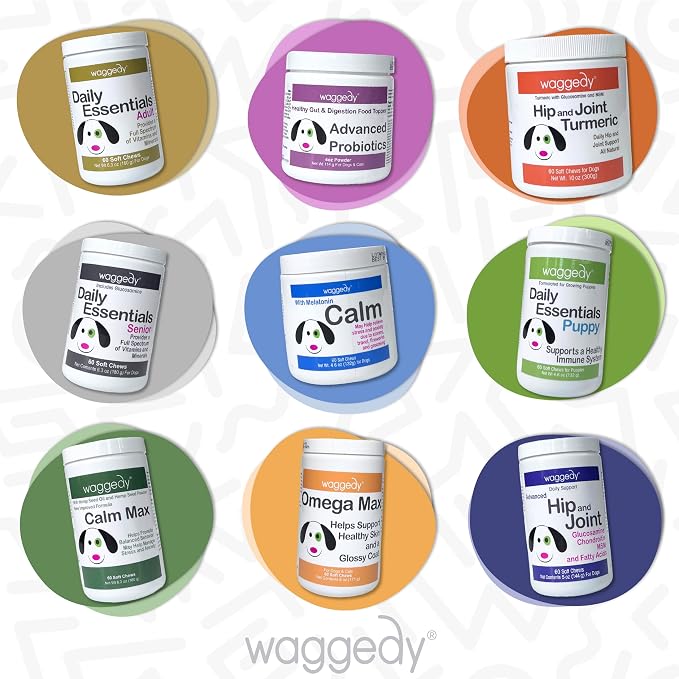 Waggedy Advanced Dog Probiotics Gut and Digestion Food Topper – Probiotic Powder with Digestive Enzymes & Papaya – Gentle Probiotics for Dogs 6+ Weeks – Supports Gut Balance, Comfort & Immune Health