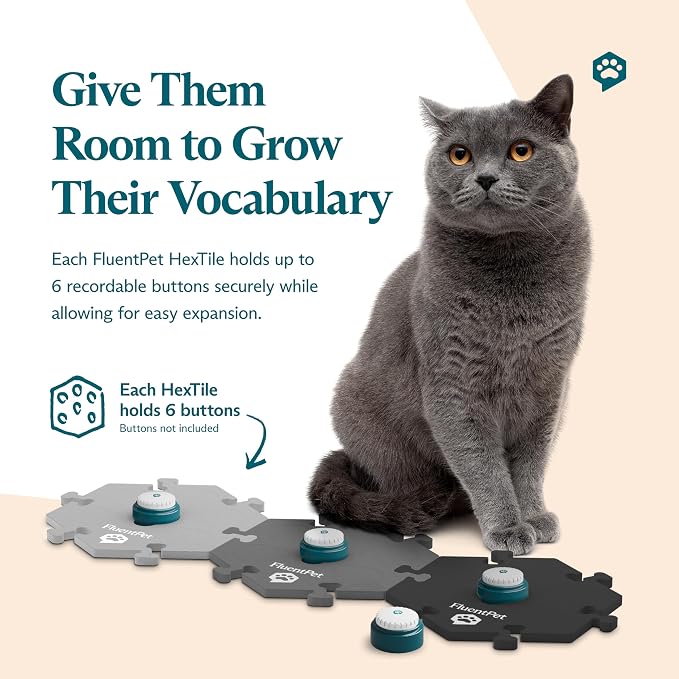 HexTile Dog & Cat Button Learning Kit, White