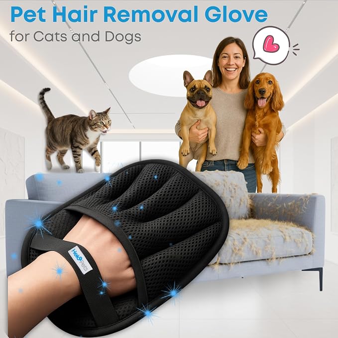 Pet Hair Remover Glove for Cats and Dogs, Large
