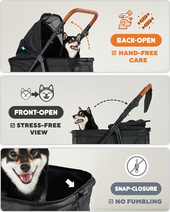 Zoosky Pet Stroller for Large Dogs - Up to 66lbs