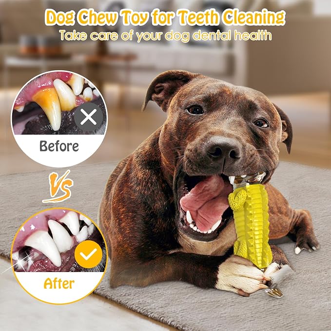 Jeefome Indestructible Dog Chew Toys for Aggressive Chewers | Boredom and Stimulating Dog Toys for Medium&Large Breed for Teeth Cleaning and Training