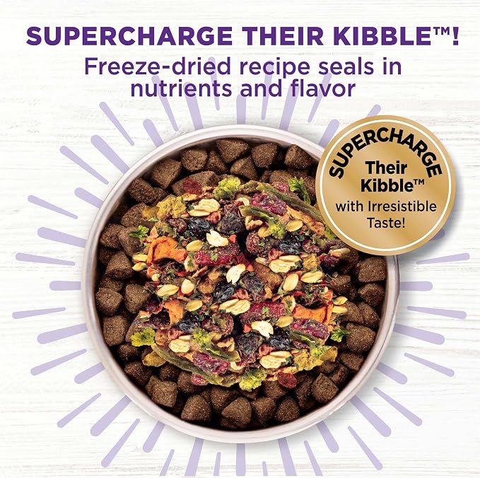 Wellness Bowl Boosters Heart Health Dog Food Topper with Freeze Dried Pieces for Small, Medium, and Large Breeds, Grain Free, Natural, Chicken Recipe, 4 oz Bag
