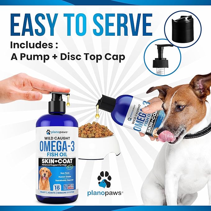 Omega 3 Fish Oil for Dogs - Supports Shedding and Itching, Skin and Coat