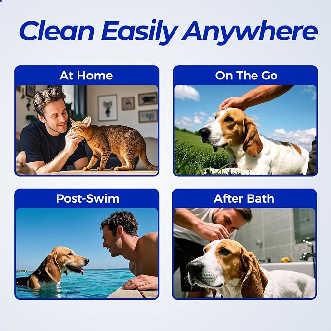 Wellix Pet Ear Cleaner Wipes, Chamomile Honeysuckle, 100 Count (2 Packs)