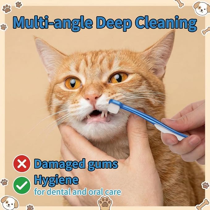 3 Pcs Ultra Soft Nano Dog Toothbrush Kit, Small Breed Pet Toothbrushes 3-Sided Dog Toothbrush Cat Puppy Tooth Brushing Kit Canine Dental Care Set of 3 Different Shapes for Medium Small Dogs