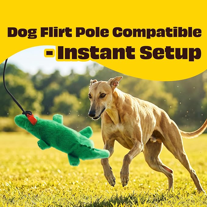Nocciola Dog Flirt Pole Replacement Toys 5 Pack Squeaky Plush Toys - No Stuffing Crinkle Dog Toy Teaser Wand Refill Pack