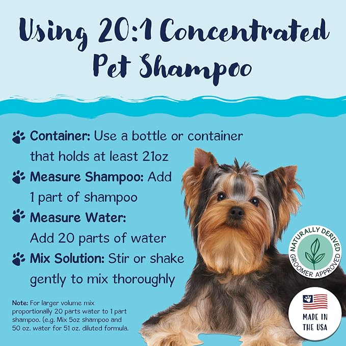 Bobbi Panter Moisture & Shine Dog Shampoo Argan Oil, Chamomile & Peppermint – Deep Nourishing Natural Formula for Soft, Shiny Coat, Tear-Free, 20:1 Concentrate, 1 Gallon (Case of 4)