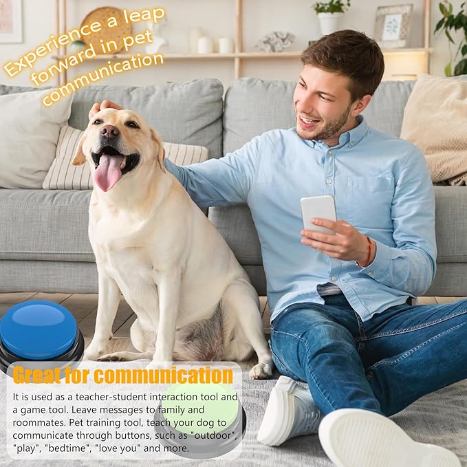 Dog Buttons for Communication, 4 Pcs, Red