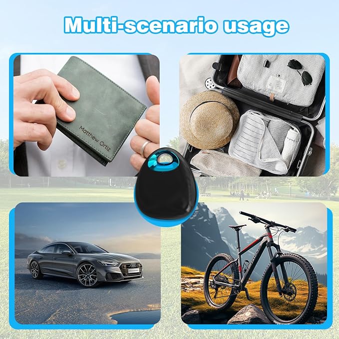 GPS Dog & Cat Tracker 1Year Replaceable Battery No SIM Card or Monthly Fees | iOS & Android App, 1-Minute Location Updates, IPX7 Waterproof, Built-In Attachment Loop for Flexible Use