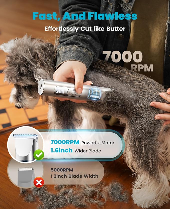 oneisall 4-in-1 Dog Grooming Kit with LCD Display