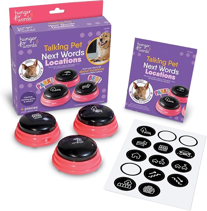 Hunger For Words Talking Pet Buttons, 3 Piece Set