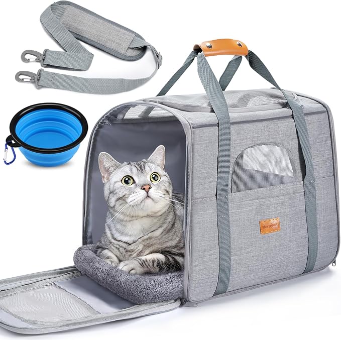 Morpilot Pet Travel Carrier Bag, Light Gray