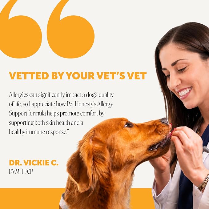 Pet Honesty Dog Allergy Chews - for Paw Licking, Itching & Seasonal Allergies - with Colostrum, Probiotics & Salmon Oil - Vet Recommended Itch Relief Supplement for Dogs (Salmon, 90 Ct)