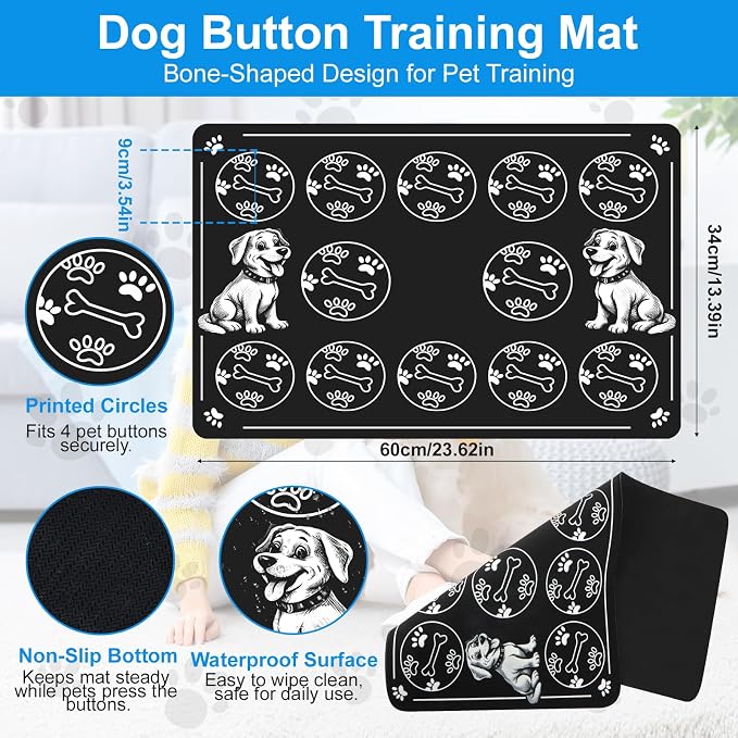 Dog Buttons for Communication, 12 Pack, 10 Color