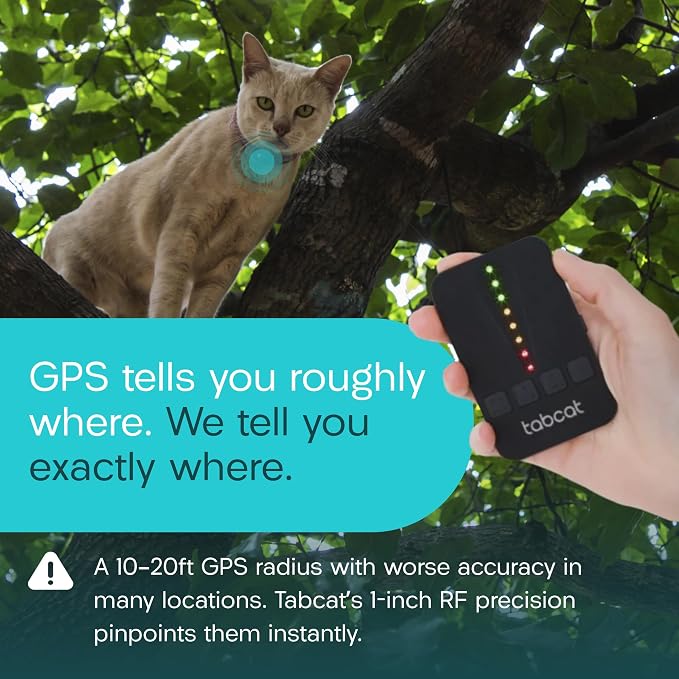 Tabcat V2 Cat & Kitten Tracker - More Accurate Than GPS - No Monthly Fee or Subscription - Includes 4 Homing Tags - Up to 150m Range - Small & Lightweight Tags Perfect to Find Indoor & Outdoor Cats