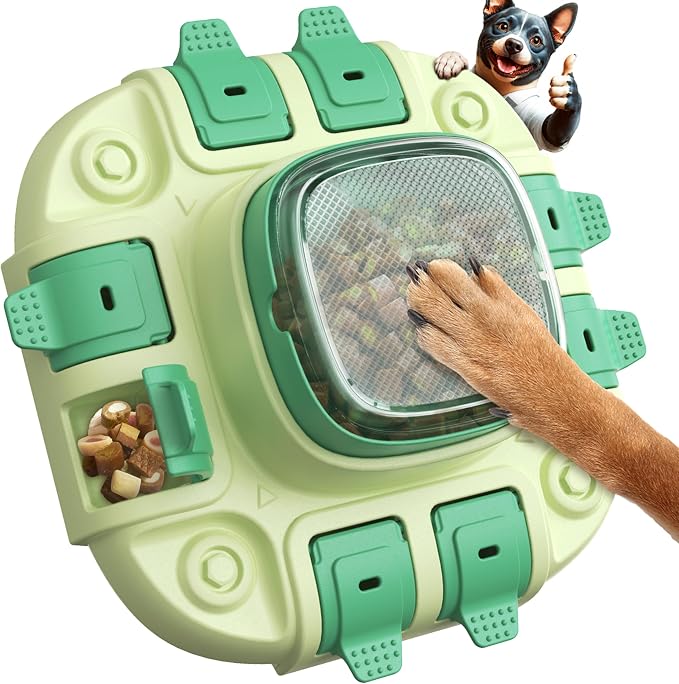 KADTC 2 Levels Dog Puzzle Toy, Interactive Slow Feeder & Treat Dispenser | Press-to-release mental stimulation toy that burns energy, fights boredom, and keeps food-motivated dogs focused at mealtime.