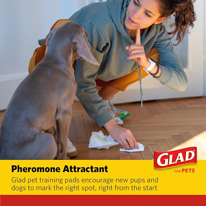 Glad for Pets XL Charcoal Training Pads, Activated Carbon Odor Control with Heavy Duty Leak-Resistant Layers, Quick-Dry Quilted Top Surface, Indoor Potty and Crate Liner, 24 x 24 in, 30 Count - 8 Pack