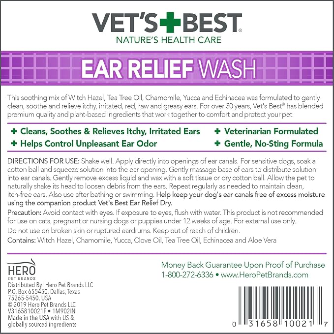 Vet's Best Dog Ear Relief Wash, 4 fl oz
