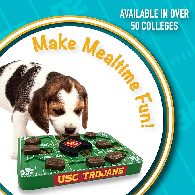 Pets First NCAA USC Trojans Puzzle Toy, Puzzle Treat Dog Toy, Interactive Dog Treat Toy, Dog Puzzle Fedding Slow Toy