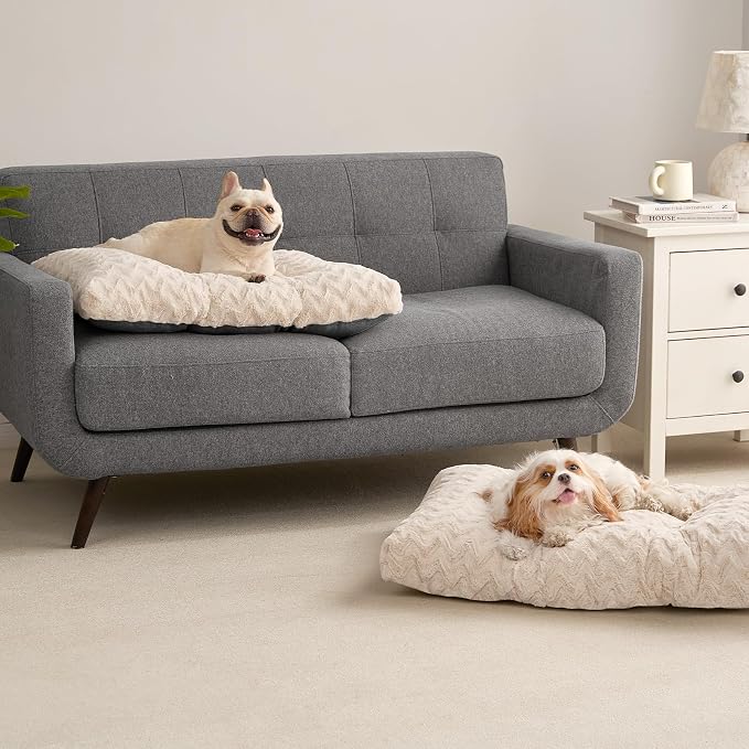 EHEYCIGA Washable XL Dog Beds Large Sized Dog, 44x32 Inch Pet Bed, Beige