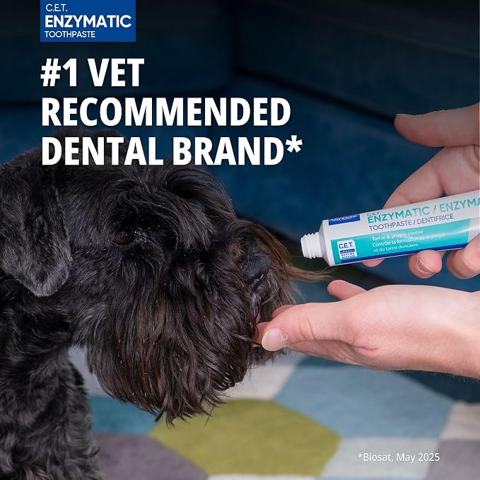 C.E.T. Oral Hygiene Kit for Dogs, Poultry flavor Toothpaste with Toothbrush | Dog toothbrush and toothpaste kit, dog dental kit poultry flavor, pet toothbrushing kit, includes fingerbrush