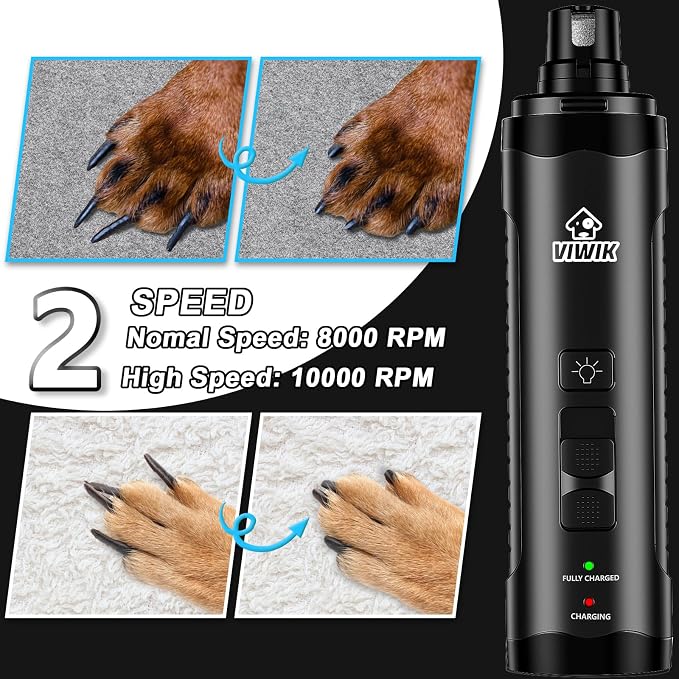 VIWIK Dog Nail Grinder & Trimmer Kit, Black