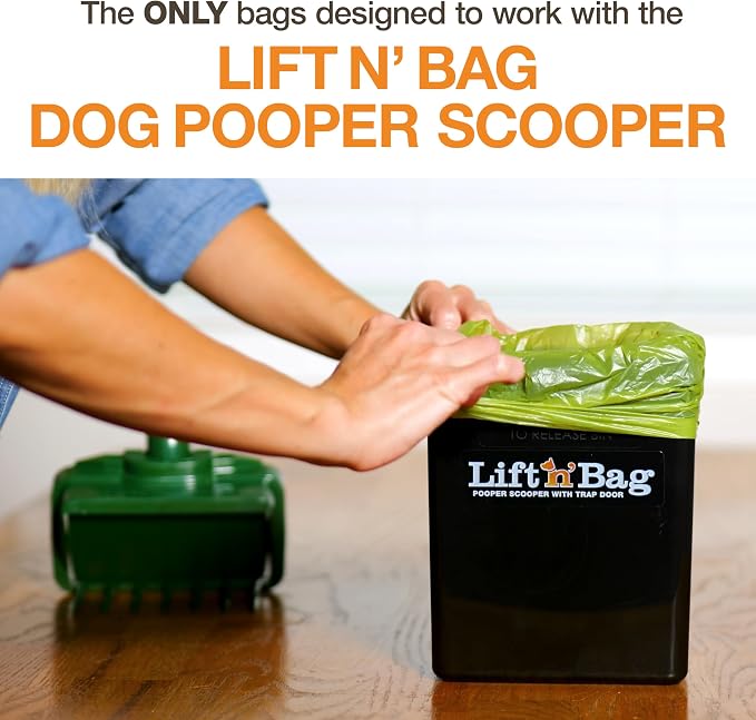 Neater Pets Lift N’ Bag Extra-Capacity Dog Poop Bags Rolls, 20% Thicker Leakproof Poop Bags for Dogs, Extra-Large Dog Pooper Scooper Refill Bags, 6 Rolls - 90 Count, Lavender Scent, 14.25” x 9.5”