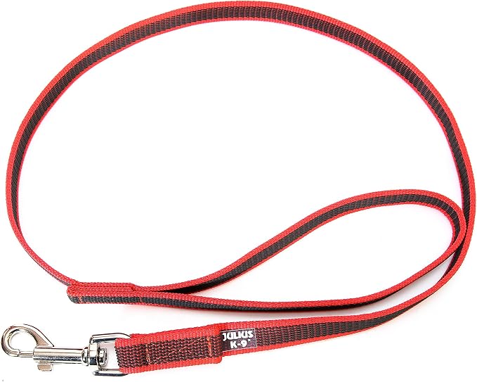 Color & Gray Super-Grip Leash with Handle, 0.79 in x 3.9 ft, Red-Gray