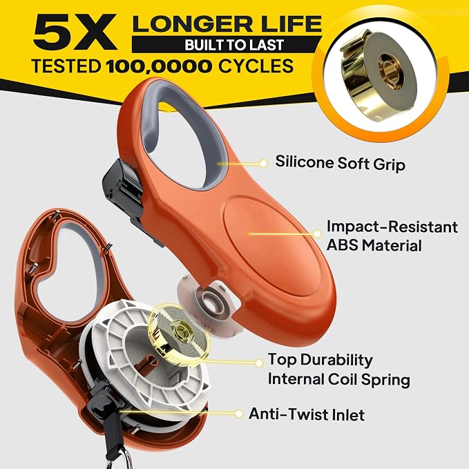 Fida Retractable Dog Leash, 16ft Heavy Duty Pet Walking Leash for Small Dog or Cat up to 26 lbs, Tangle Free. One-Hand Brake (Small,Orange)