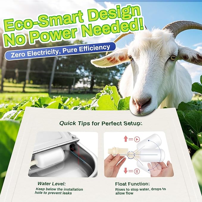 Automatic Animal Drinking Water Bowl with Float Valve, Extended Pipe & Drain Hole, for Livestock