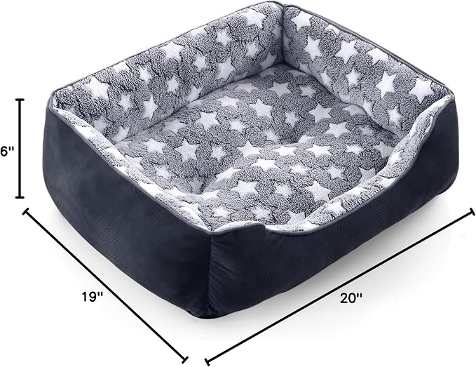 GASUR Orthopedic Rectangle Dog Bed - Small 20x19x6in, Black