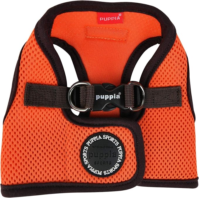 Puppia Soft Vest Dog Harness II Mesh Step-in All Season No Pull No Choke Walking Training for Small & Medium Dog - Orange - XXL