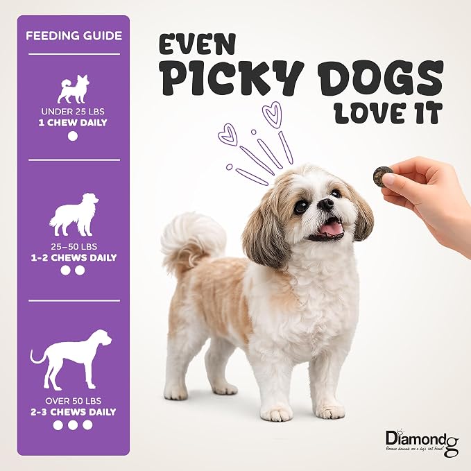 Diamondg Dog Mutivitamin Chews with Turkey Tail & Probiotics, 60ct