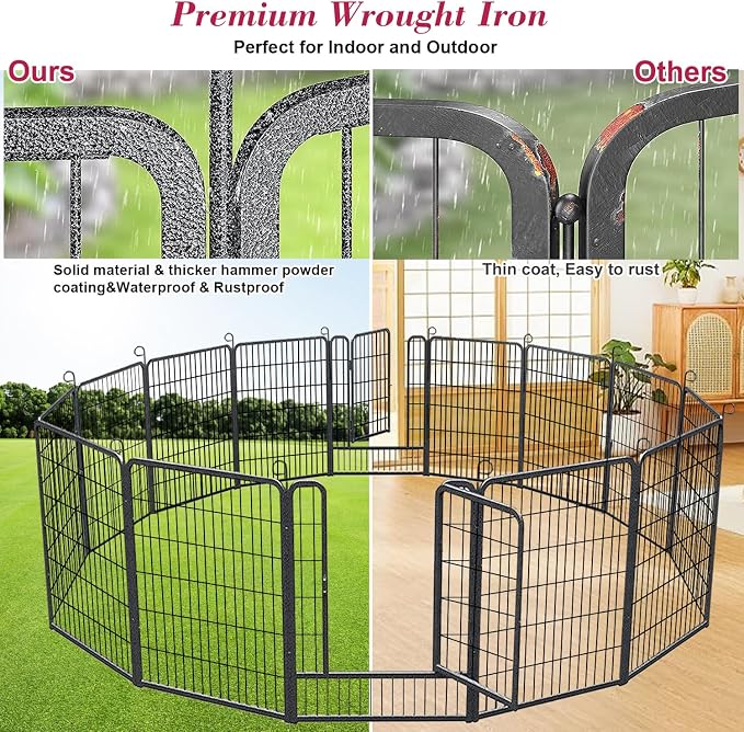 Rustproof Dog Playpen Fence, 40in 14 Panels