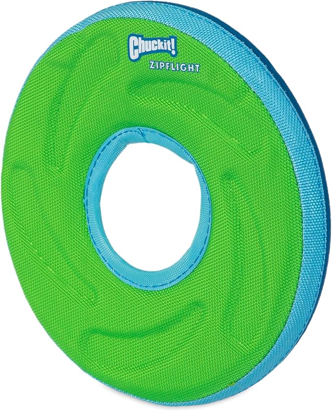 Chuckit! Amphibious ZipFlight Floating & Flying Disc Dog Toy, Medium, 8.5in, Assorted Colors