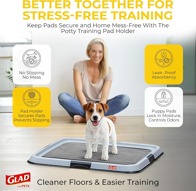 Glad for Pets Extra Large Charcoal Training Pads for Dogs and Puppies, Activated Carbon Odor Control, 6-Layer Absorbent Leak-Proof Pee Pads with Pheromone Attractant, 28 x 30 in, 30 Count
