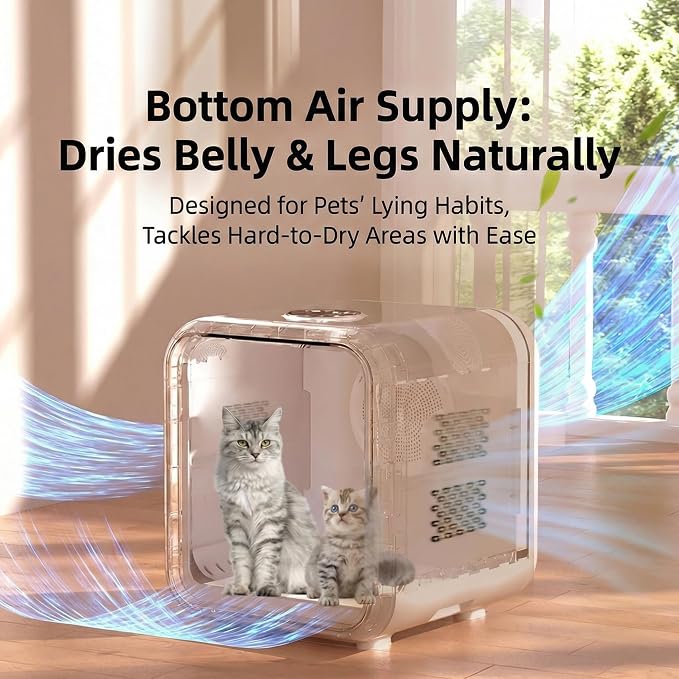 Pet Dryer Box Cat Dryer Small Dog, Petting Window Physical Button