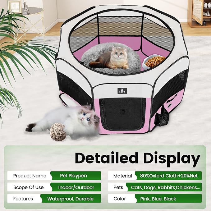 X-ZONE PET Dog Playpen - Pink, Medium