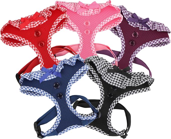 Puppia Vivien Dog Harness Over-the-Head All Season Cute No Pull No Choke Walking Training Adjustable for Small Dog, Purple, X-Small