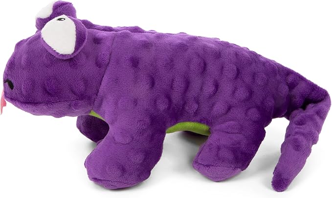 goDog Action Plush Lizard Animated Squeaky Dog Toy, Chew Guard Technology - Purple, One Size