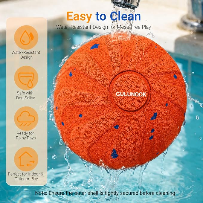 T02 Replacement Dog Ball Shell, 82mm, 90g Lightweight, Orange | Removable Motor Compatible, 2-in-1 Fetch & Throw Toy, Medium & Large Dogs, Easy to Throw, Indoor & Outdoor Play